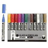 Creativ virksomhed https: www.cchobby.nl glas-porcelænsmarkører-linjetykkelse-1-2-mm-semi-opaque-diverse-colors-12-piece-1-box