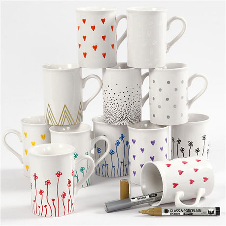 Creativ virksomhed https: www.cchobby.nl glas-porcelænsmarkører-linjetykkelse-1-2-mm-semi-opaque-diverse-colors-12-piece-1-box