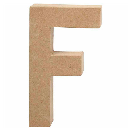 Creativ firmabogstav papmaché - f, 20,5 cm