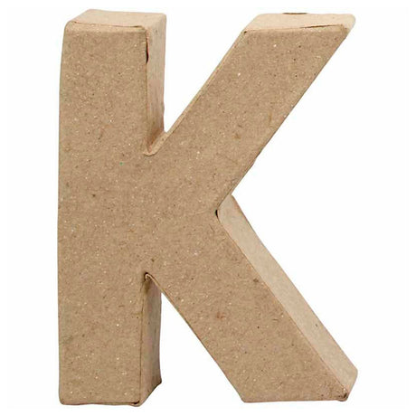 Creativ firmabogstav papmaché - k, 10cm