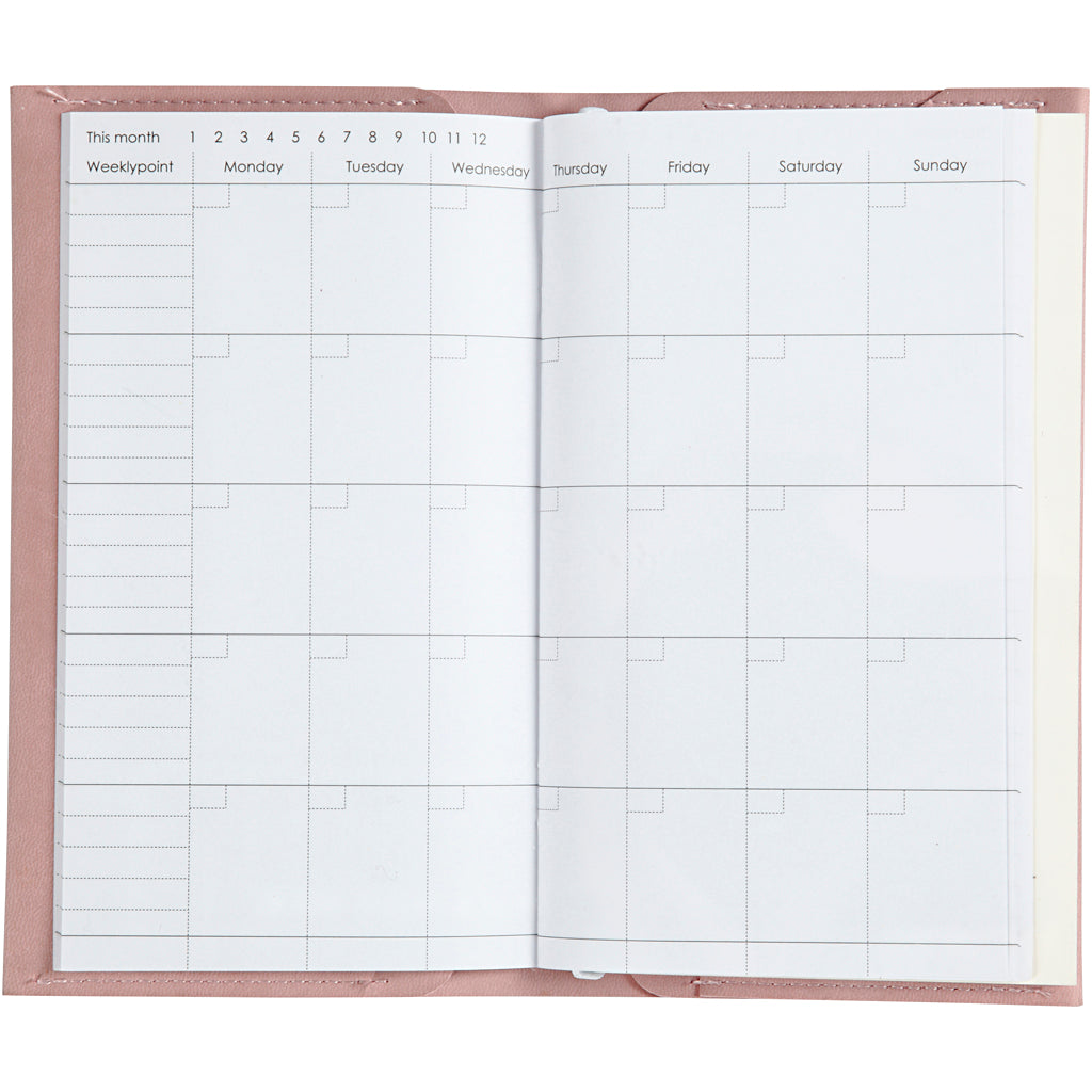 Creativ virksomhed https: www.cchobby.nl planner-bulletjournal-size-10x18x1-5-cm-elastic closure-pink-1-piece