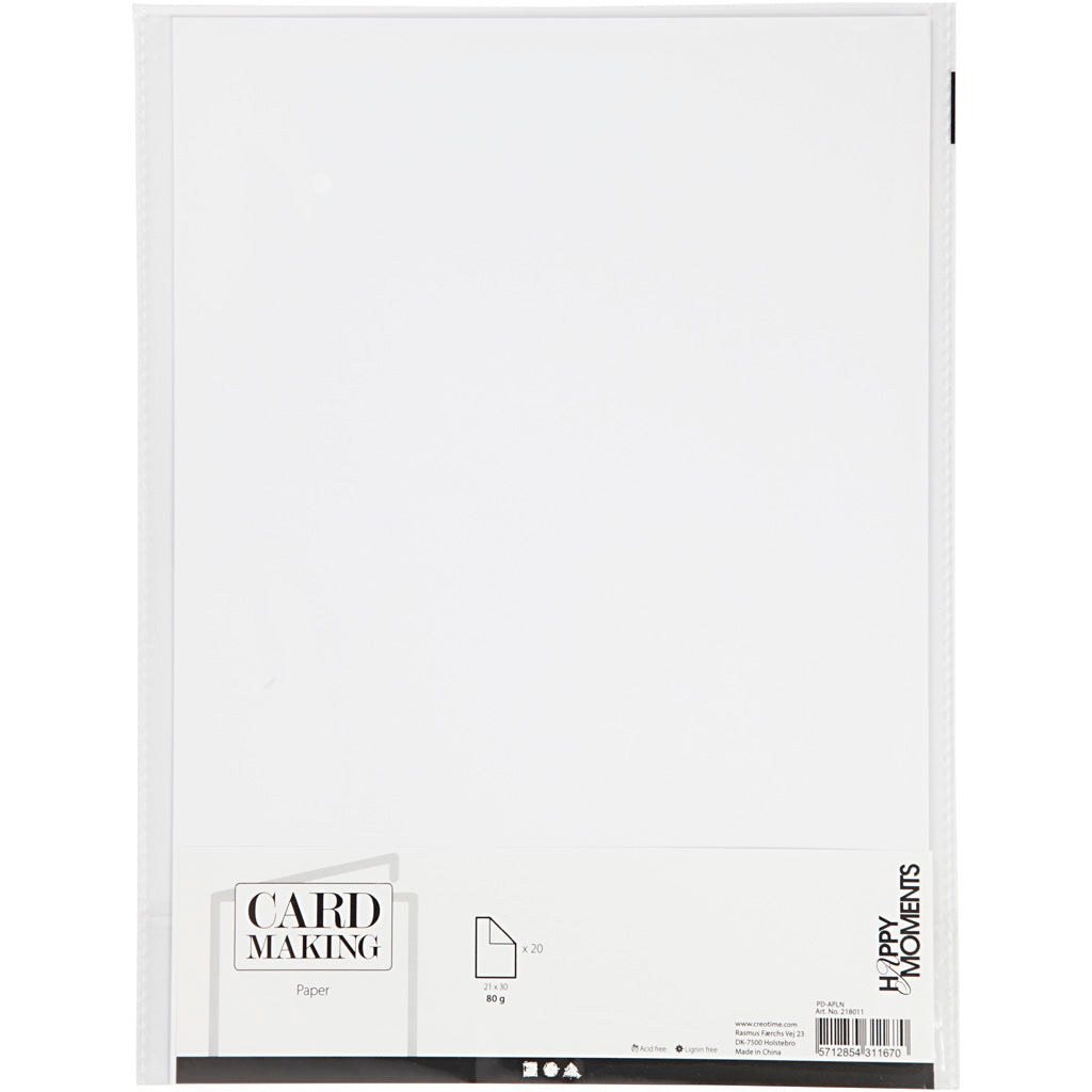 Creativ virksomhed https: www.cchobby.nl paper-a4-sheet-210x297-mm-80-gr-white-20-piece-1-box