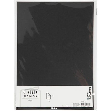 Creativ firmapapir sort a4 80gr, 20 stk.
