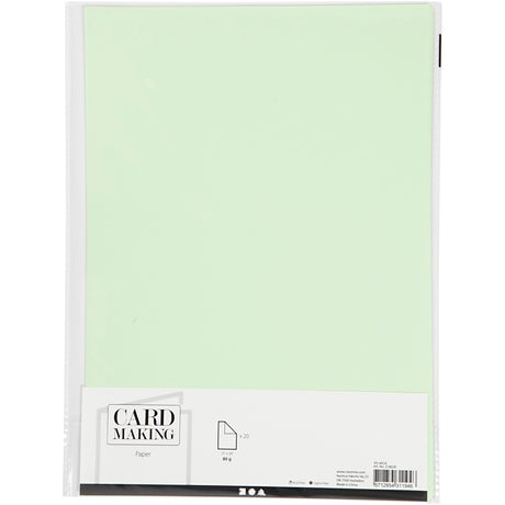 Creativ firmapapir lysegrøn a4 80gr, 20 stk.