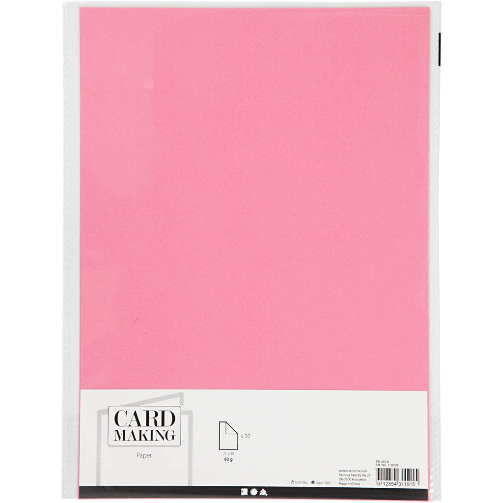 Creativ firma papir pink a4 80gr, 20 stk.