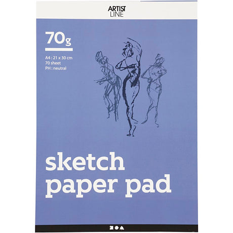 Creativ company skitseblok hvid a4 70gr, 70 ark