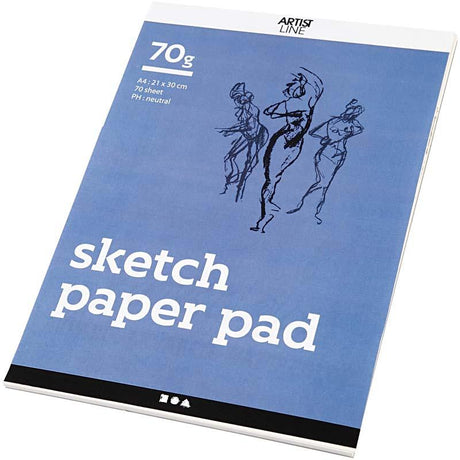 Creativ company skitseblok hvid a4 70gr, 70 ark