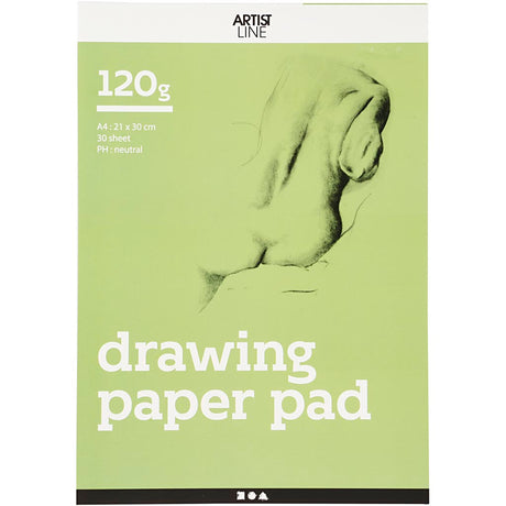 Creativ firma tegneblok hvid a4 120gr, 30 ark