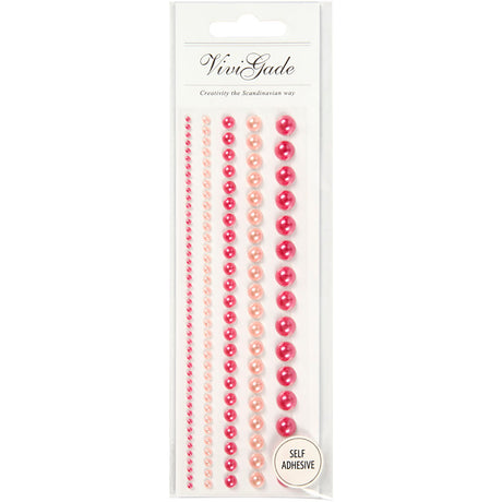 Creativ company half stick perler pink 2-8mm, 140stk.