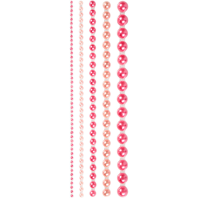 Creativ company half stick perler pink 2-8mm, 140stk.