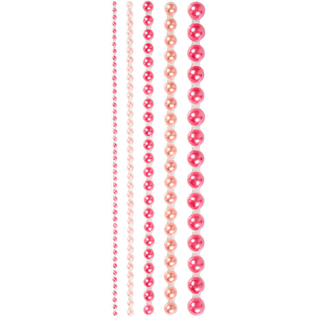 Creativ company half stick perler pink 2-8mm, 140stk.