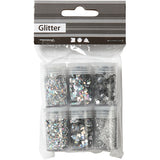 Creativ Company Glitter and Sequiner Silver, 6x5gr