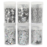 Creativ Company Glitter and Sequiner Silver, 6x5gr