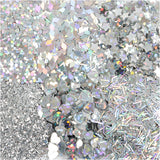 Creativ Company Glitter and Sequiner Silver, 6x5gr