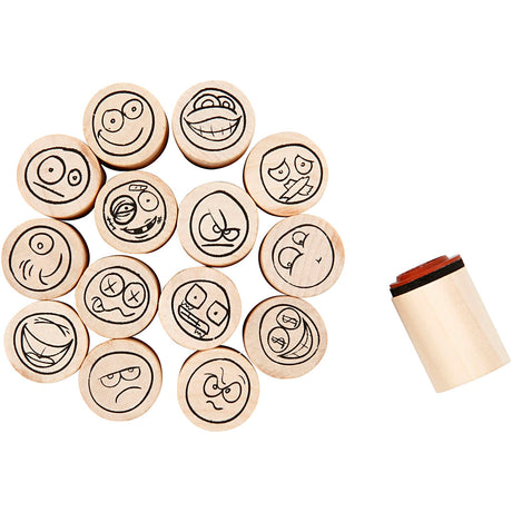 Creativ firma deco kunststempler smiley face, 15 stk.
