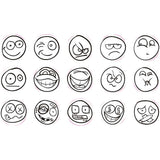 Creativ firma deco kunststempler smiley face, 15 stk.