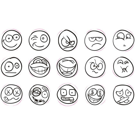 Creativ firma deco kunststempler smiley face, 15 stk.