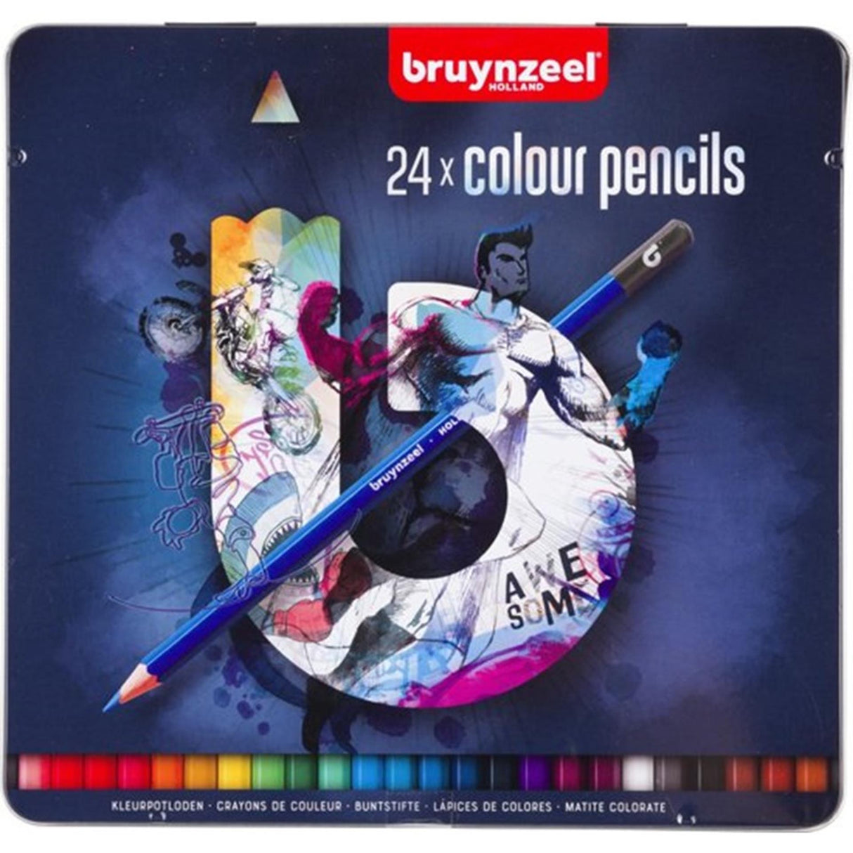 Bruynzeel tin farveblyanter 24 stk