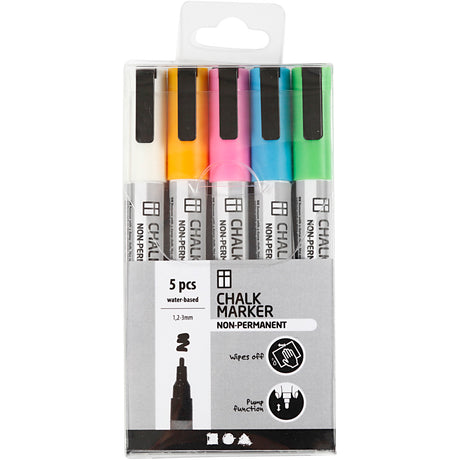 Creativ virksomhed https: www.cchobby.nl kridtmarkører-linjetykkelse-1-2-3-mm-strong-colors-5-piece-1-box