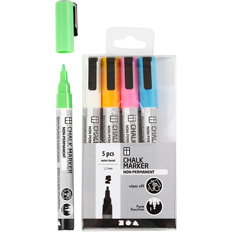 Creativ virksomhed https: www.cchobby.nl kridtmarkører-linjetykkelse-1-2-3-mm-strong-colors-5-piece-1-box