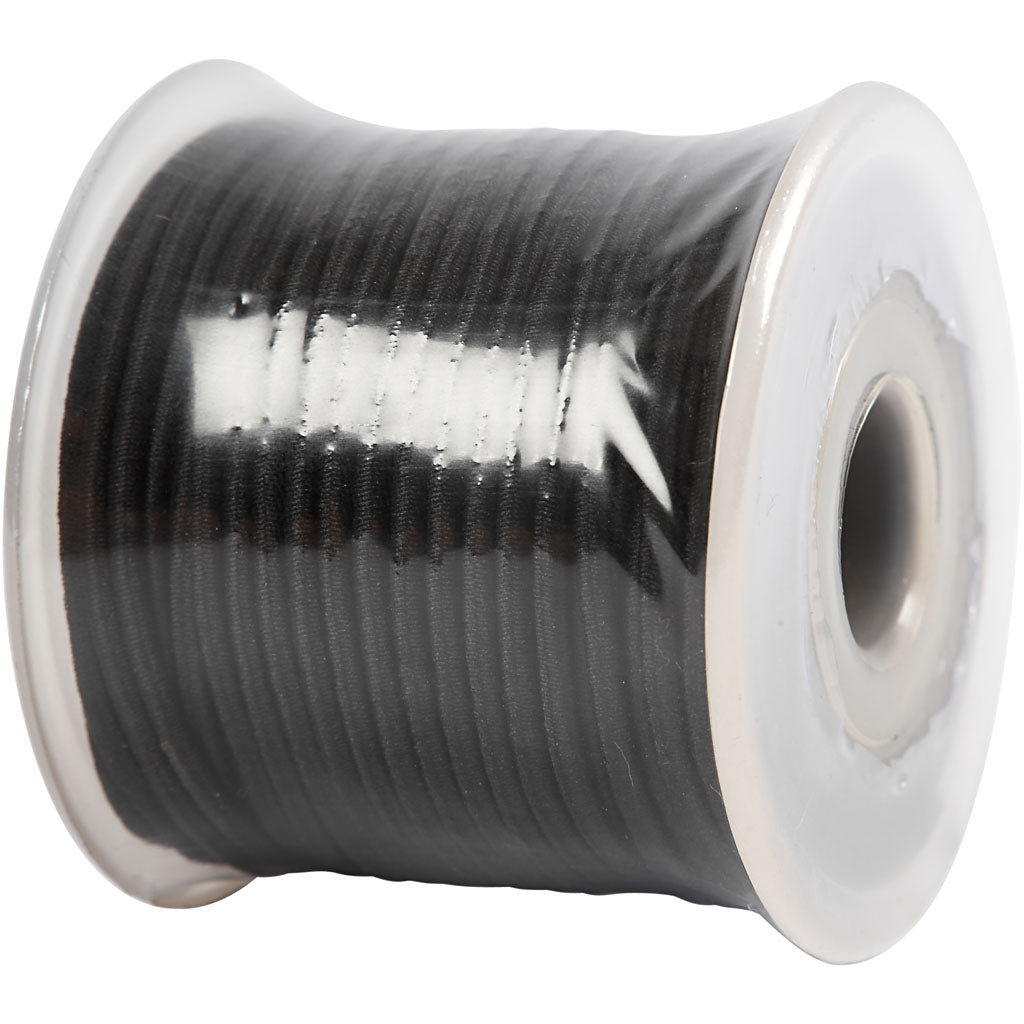 Creativ firma elastik tykkelse 2mm sort, 25m