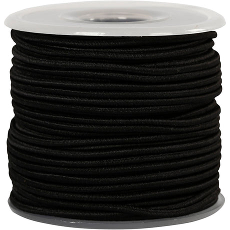 Creativ firma elastik tykkelse 2mm sort, 25m