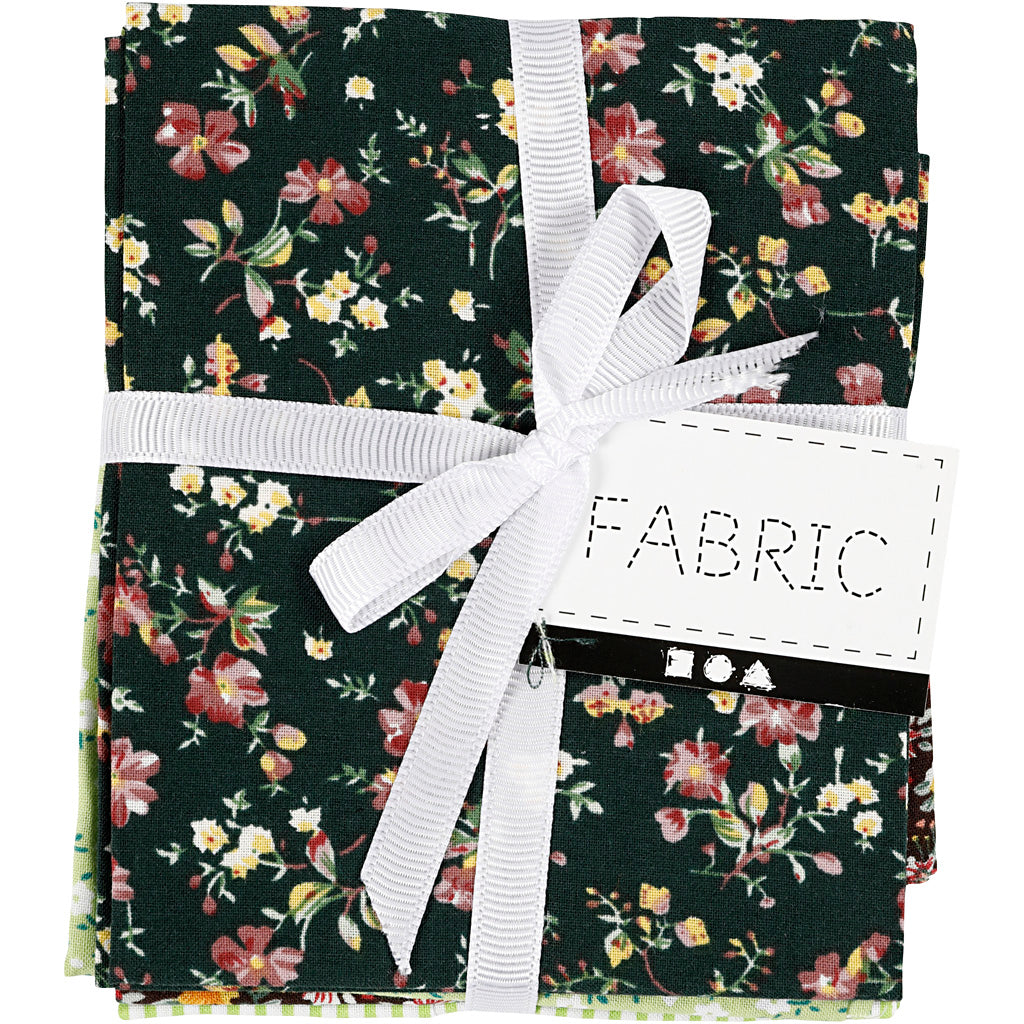Creativ firma patchwork stof grøn 45x55cm, 4 stk.