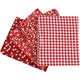 Creativ firma patchwork stof rød 45x55cm, 4 stk.