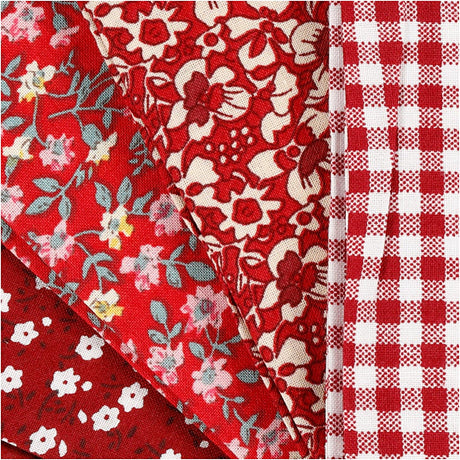 Creativ firma patchwork stof rød 45x55cm, 4 stk.