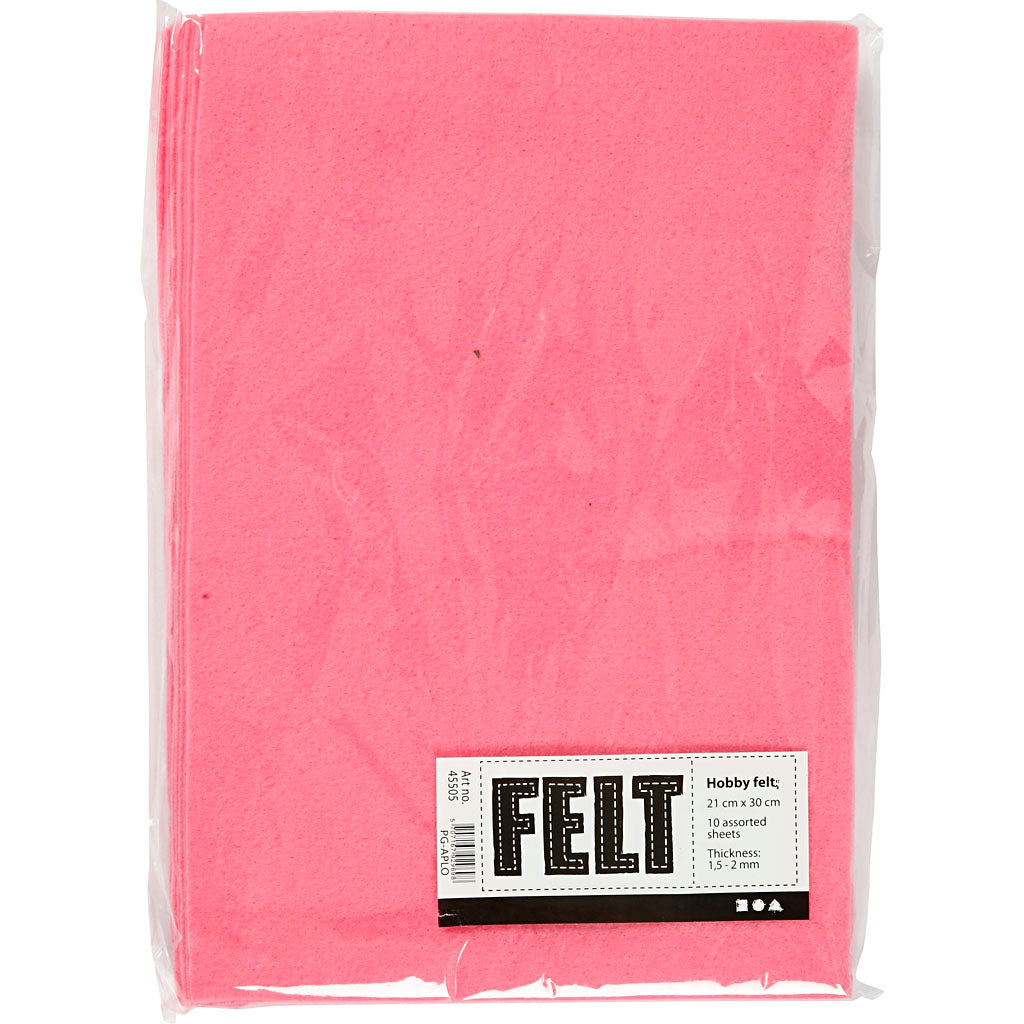 Creativ firma hobbyfilt pink A4, 10 ark