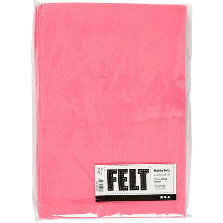 Creativ firma hobbyfilt pink A4, 10 ark