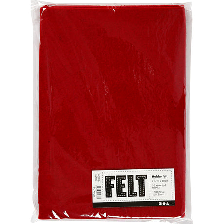 Creativ firma hobbyfilt, antik rød, a4, 10 ark