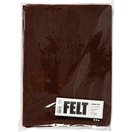 Creativ firma hobbyfilt brun A4, 10 ark