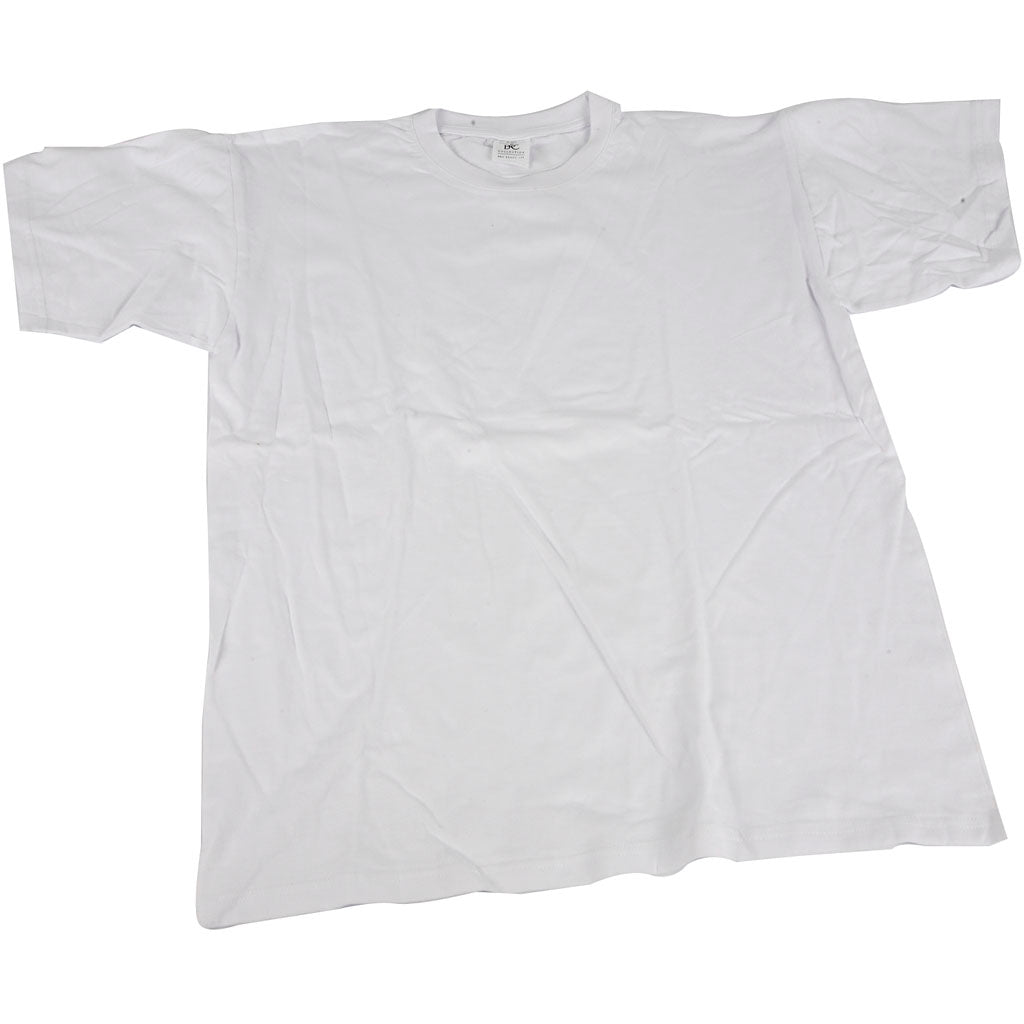 Creativ firma t-shirt hvid med rund hals bomuld, 9-11 år