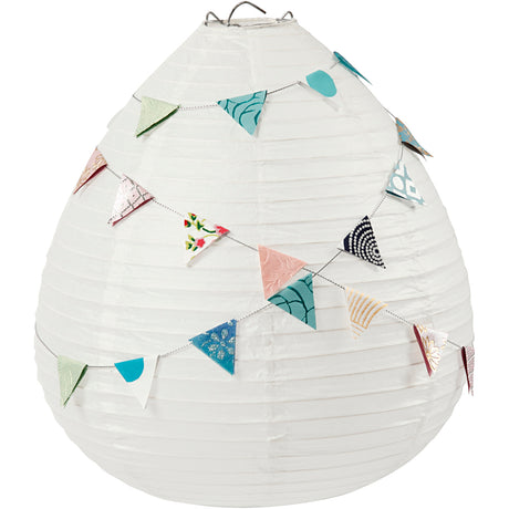 Creativ company rispapir lampe hvid dråbe, 27cm
