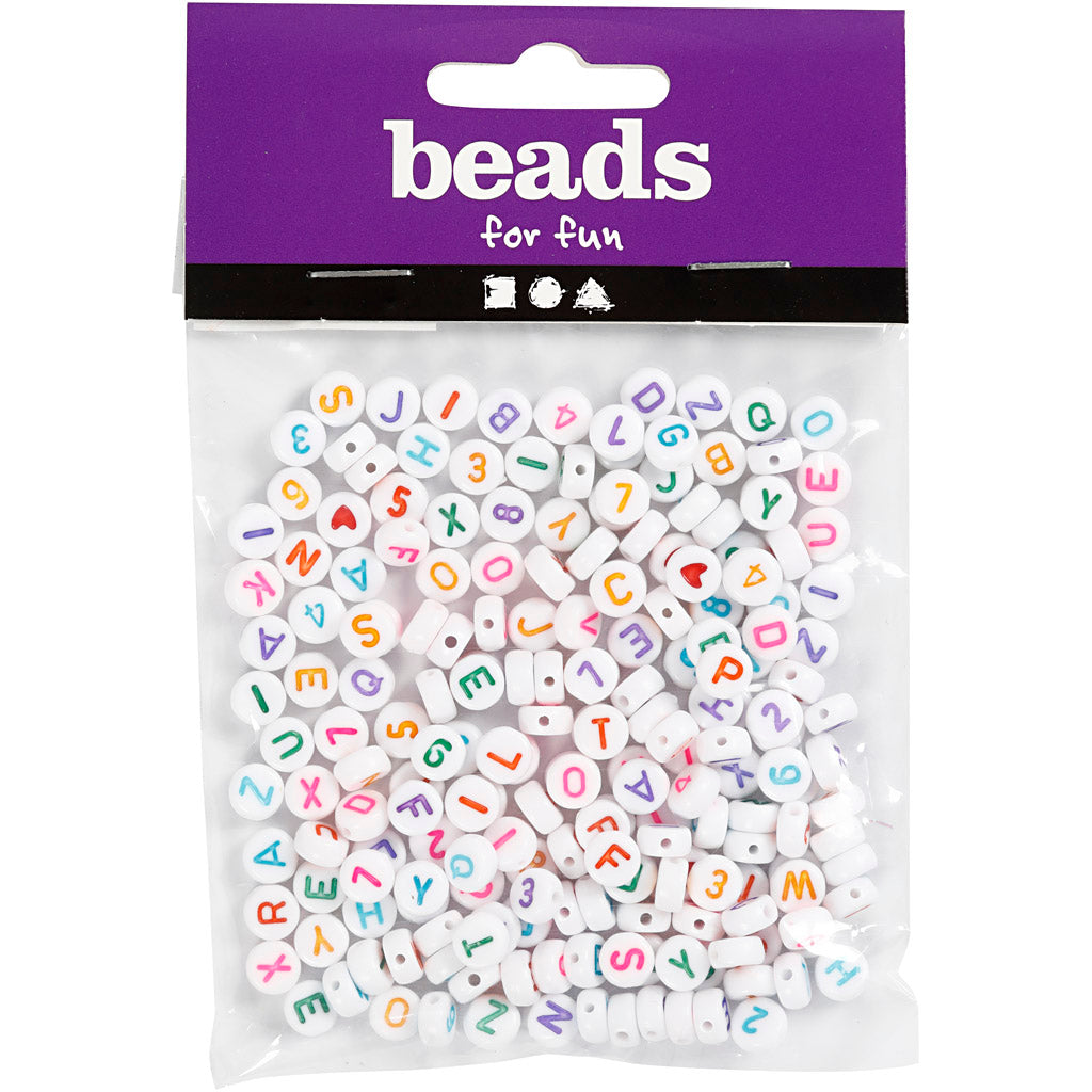 Creativ virksomhed https: www.cchobby.nl letterbeads-size-7-mm-holesize-1-2-mm-approx-200-piece-white-25-gr-1-box-699070