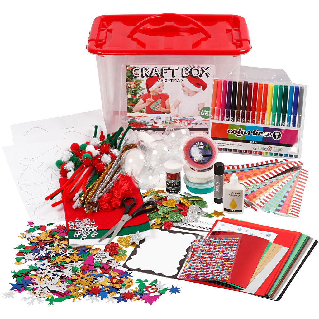 Creativ Company HobbyBox Red med kreative materialer