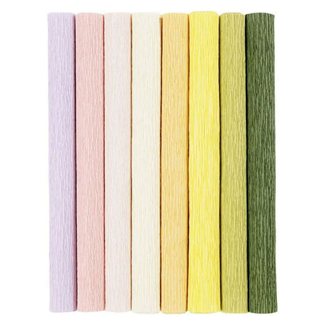 Creativ firma crepe papir pastelfarver, 8 ark