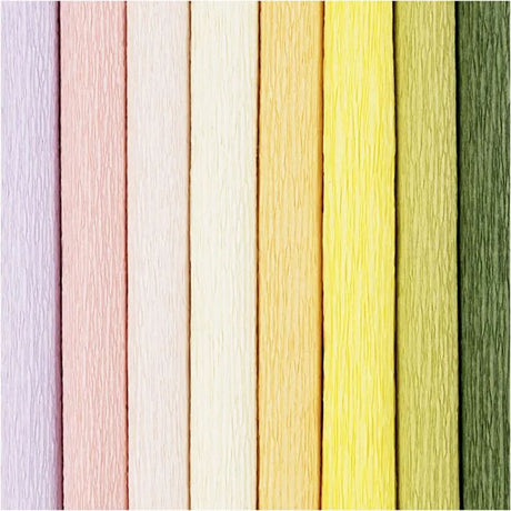 Creativ firma crepe papir pastelfarver, 8 ark
