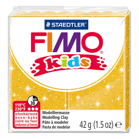 Fimo børn modellering ler glitter guld, 42gr