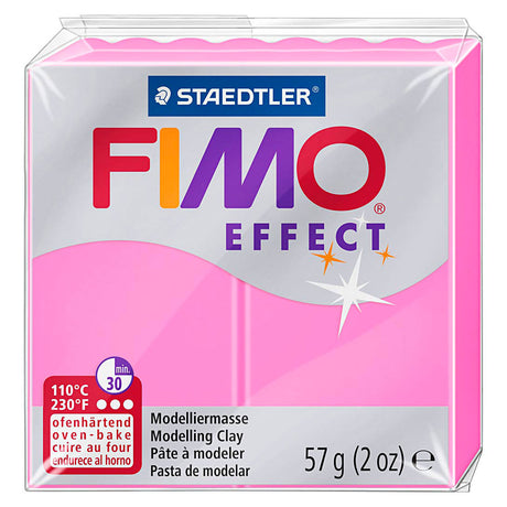 Fimo effekt modellering ler neon pink, 57gr