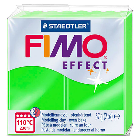 Fimo effekt ovnhærdende modellervoks standardblok 57 g - neongrøn