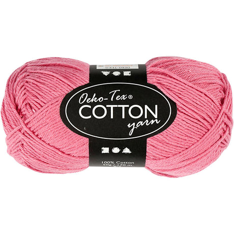 Creativ company bomuldsgarn, mørk pink, 50gr, 170m