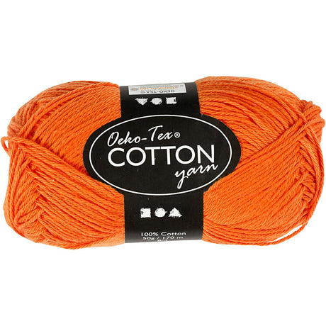 Creativ firma bomuldsgarn, orange, 50gr, 170m