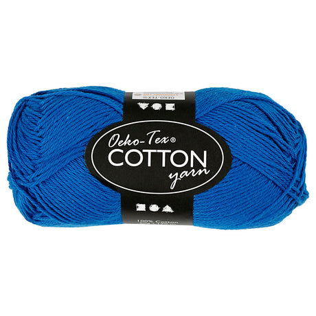 Creativ company bomuldsgarn, koboltblå, 50gr, 170m