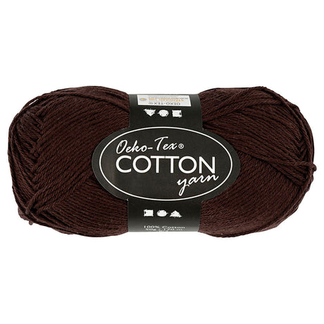 Creativ company bomuldsgarn, mørkebrun, 50gr, 170m