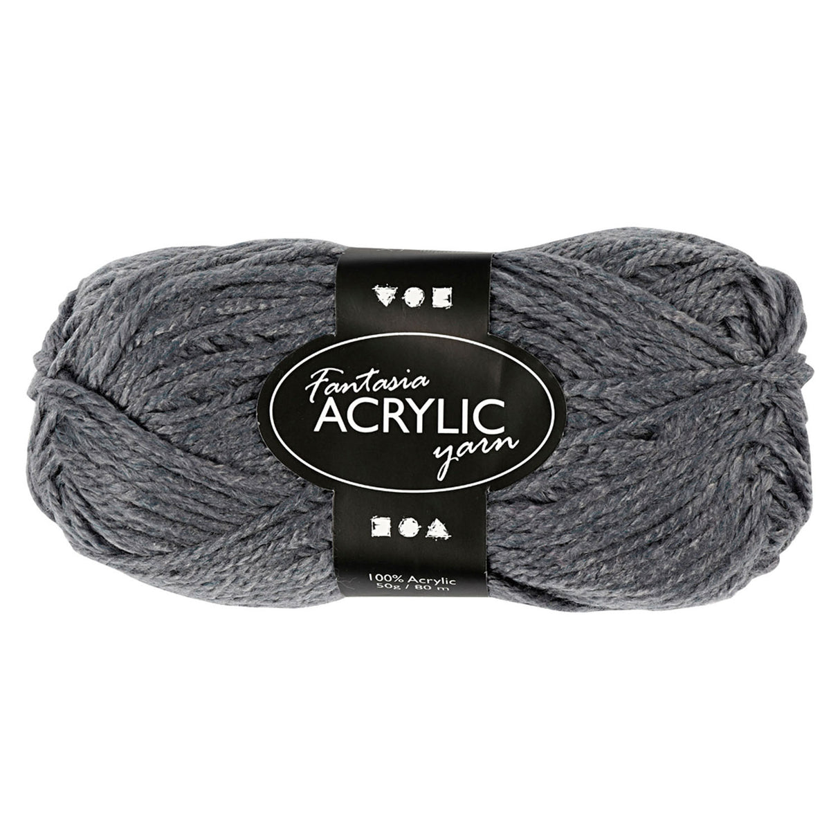Creativ company akrylgarn, grå, 50gr, 80m