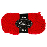 Creativ company akrylgarn, rød, 50gr, 80m