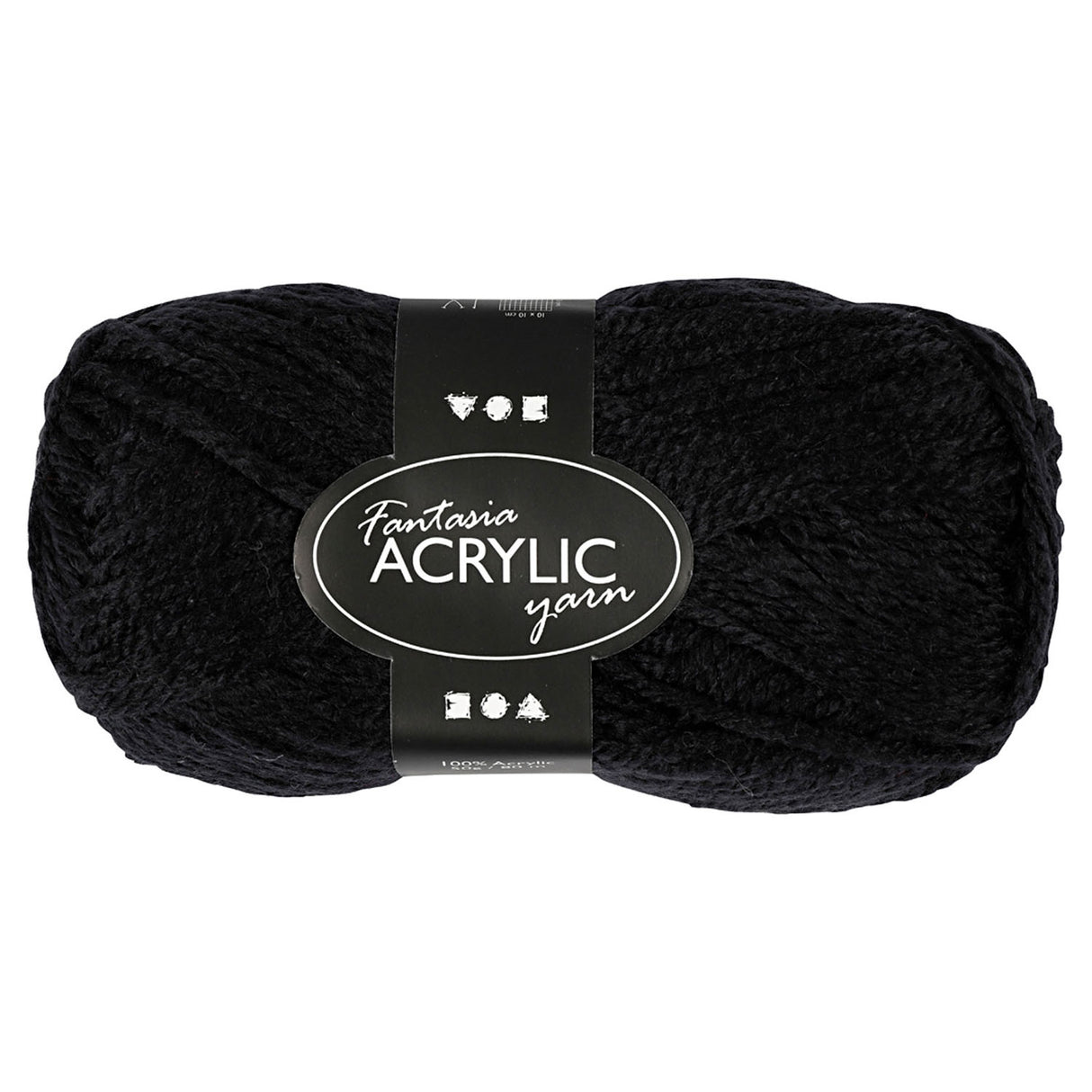 Creativ company akrylgarn, sort, 50gr, 80m