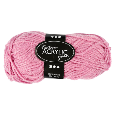 Creativ company akrylgarn, pink, 50gr, 80m